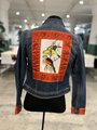 Green birds altered jeans jacket youth XXL