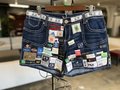 Upcycled label shorts 