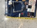 Upcycled label shorts 