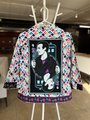 Doctor Who patchwork collage upcycled Jean jacket jewel tones
