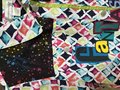 Doctor Who patchwork collage upcycled Jean jacket jewel tones