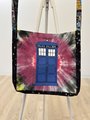 TARDIS tie dye tshirt crossbody bag purple 