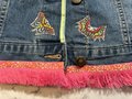 Animal collage patchwork upcycled Jean jacket. 