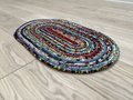 Black and bright scrap rope rug or table topper