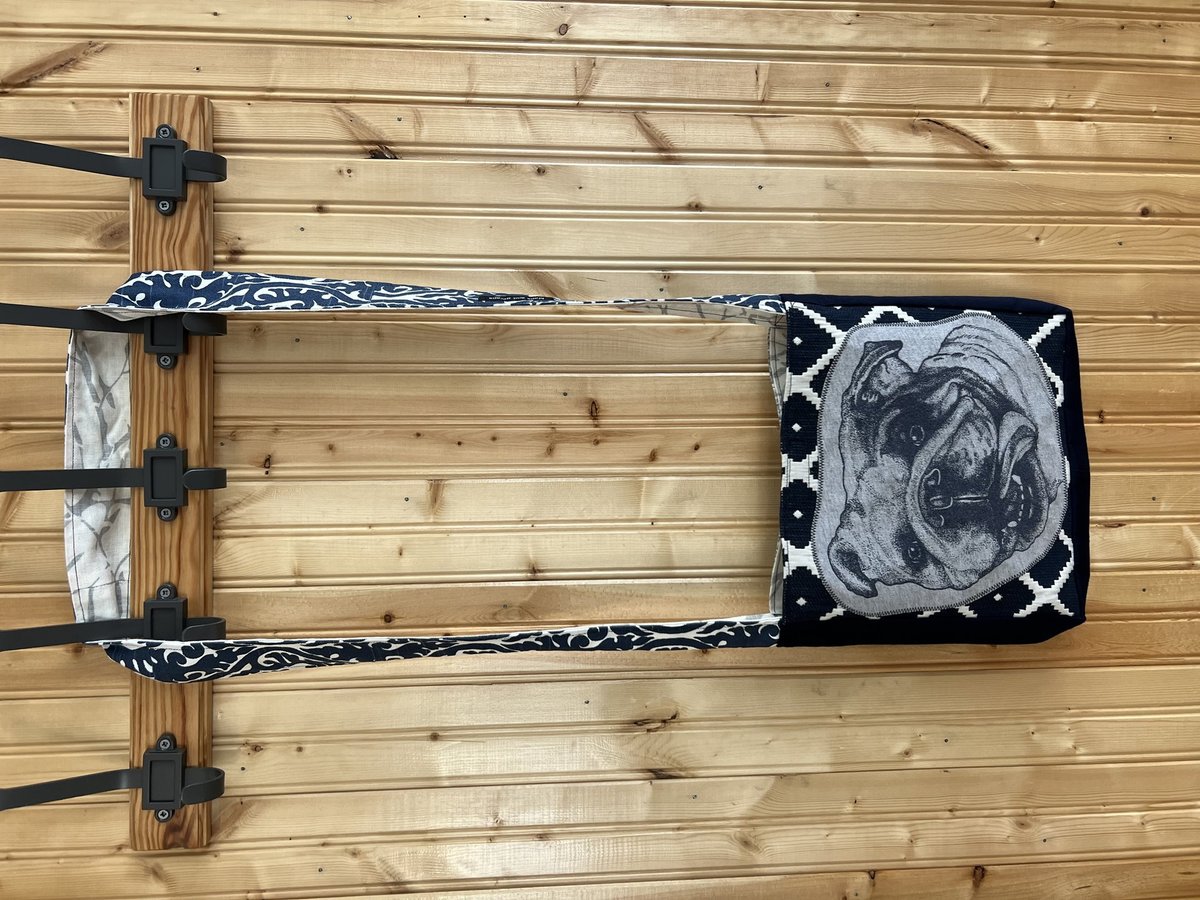 Blue dog tshirt crossbody bag 