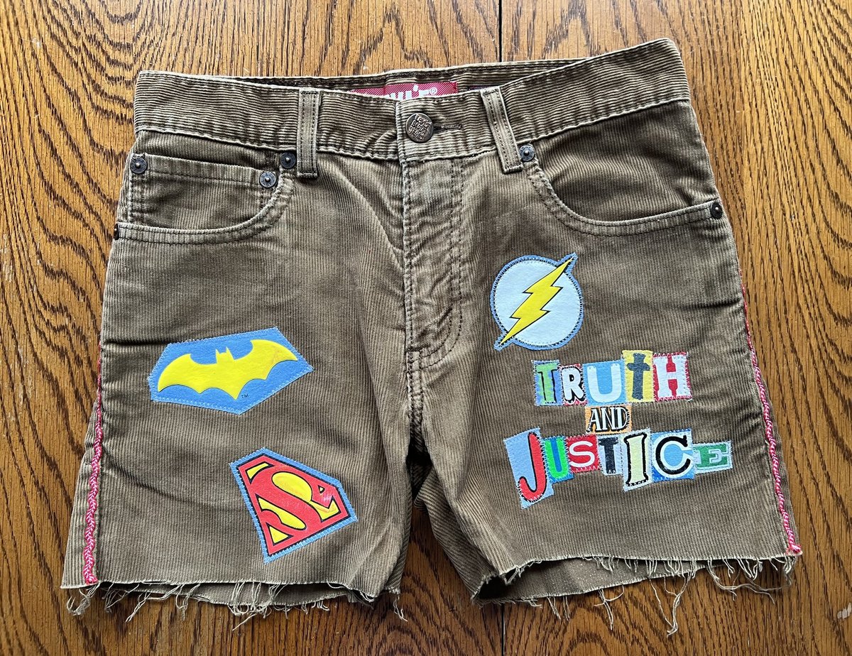 Justice league altered shorts size 8