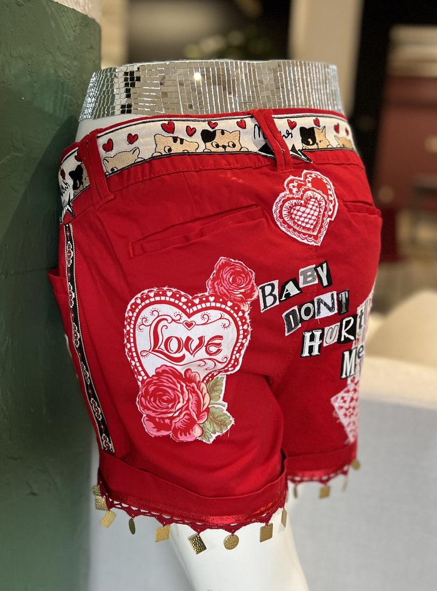 Cupid patchwork upcycled shorts