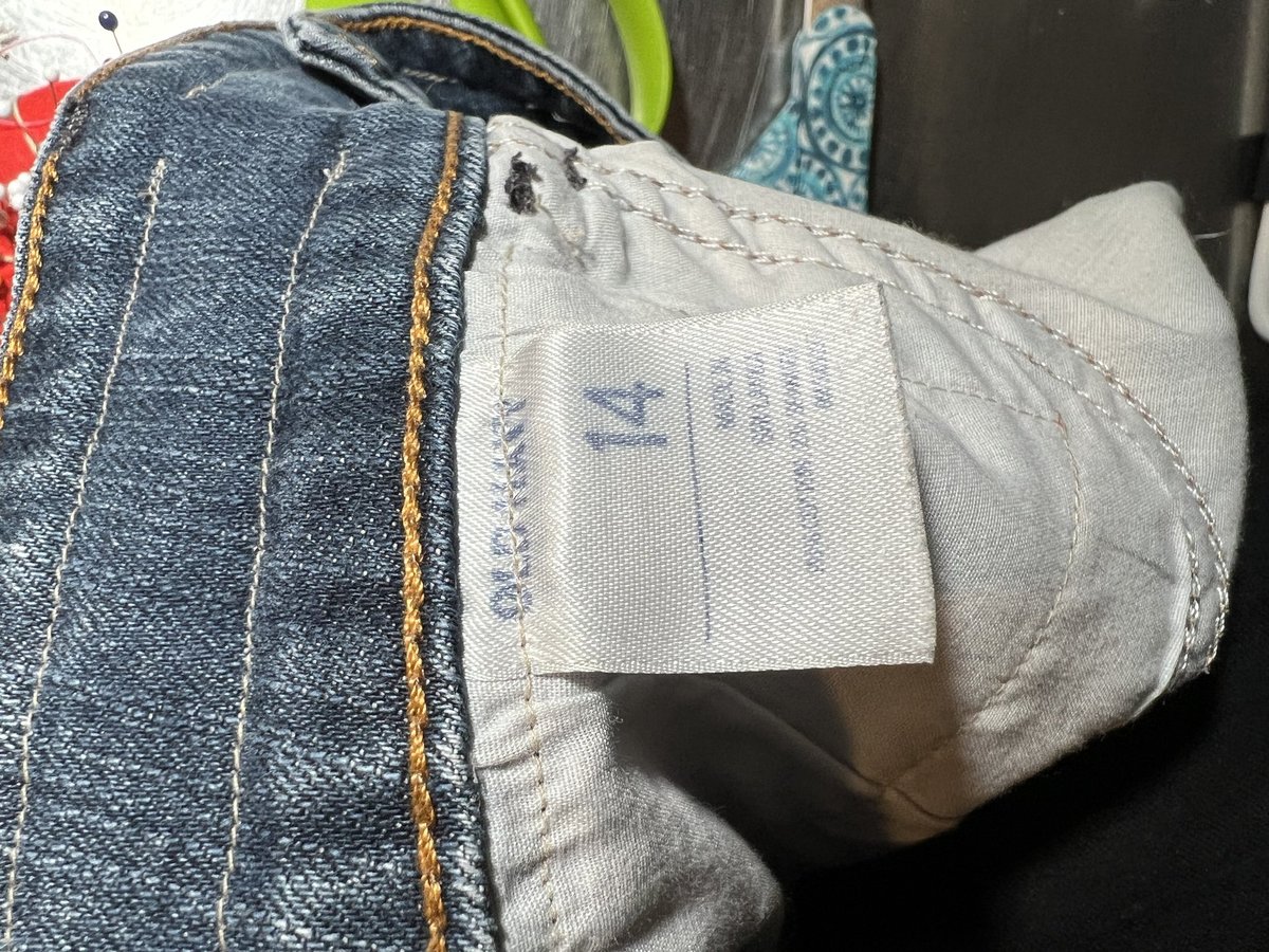 On La di Beatles patchwork upcycled Jean skirt