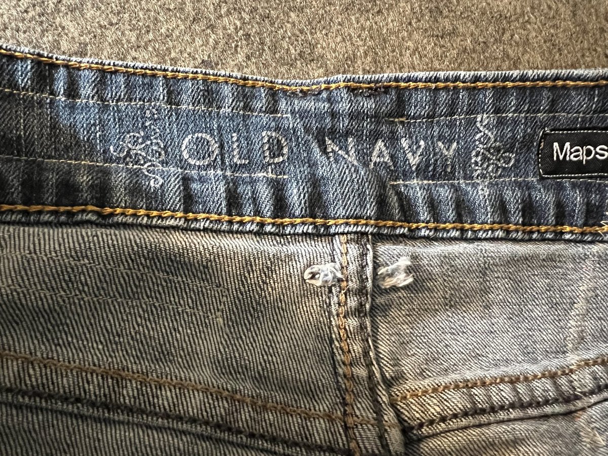 On La di Beatles patchwork upcycled Jean skirt