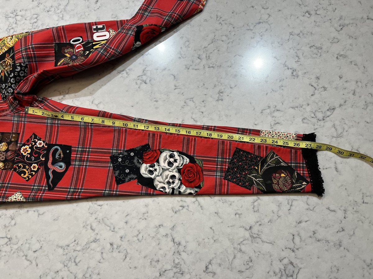 Red plaid fears patchwork upcycled pants