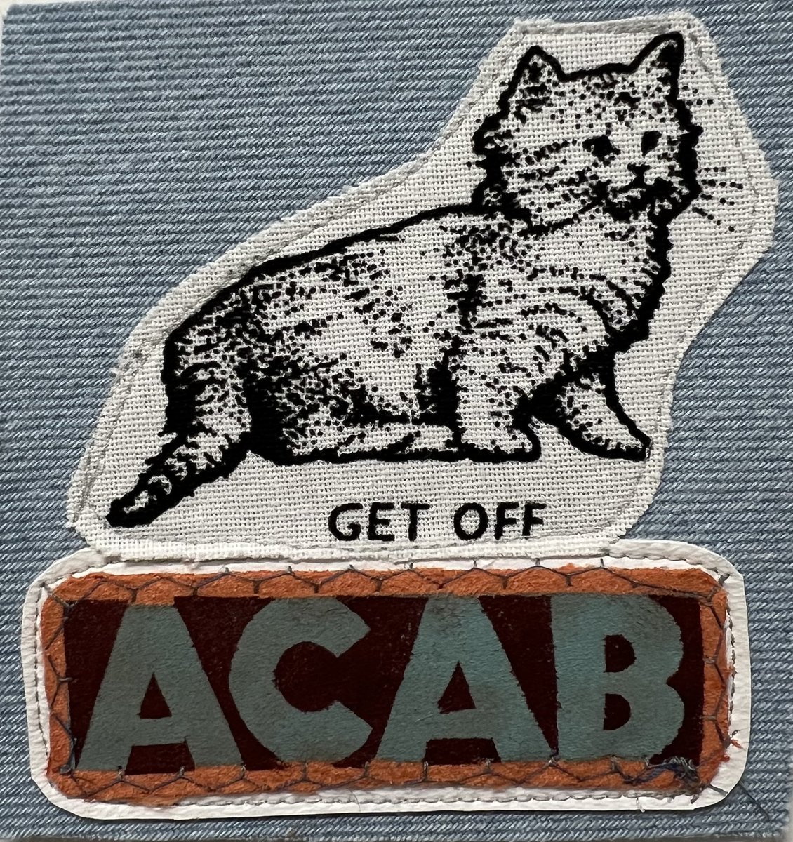 ACAB cat original collage patch