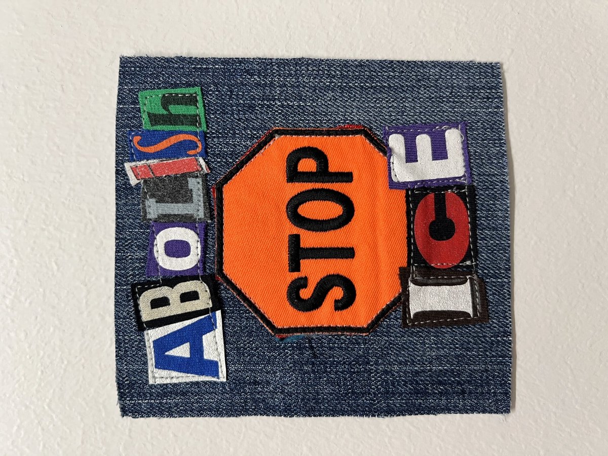 Stop ICE original collage patch 