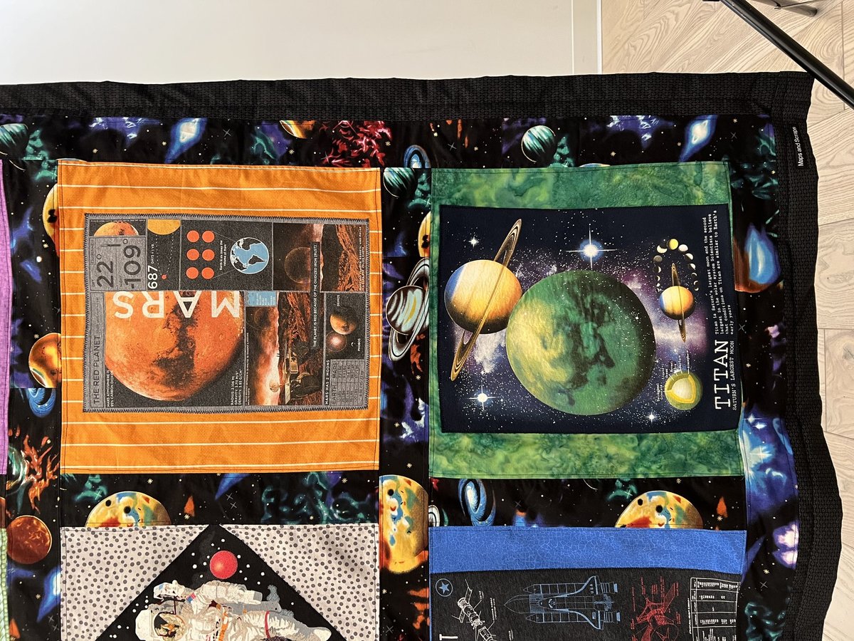 Space and planets tshirt blanket
