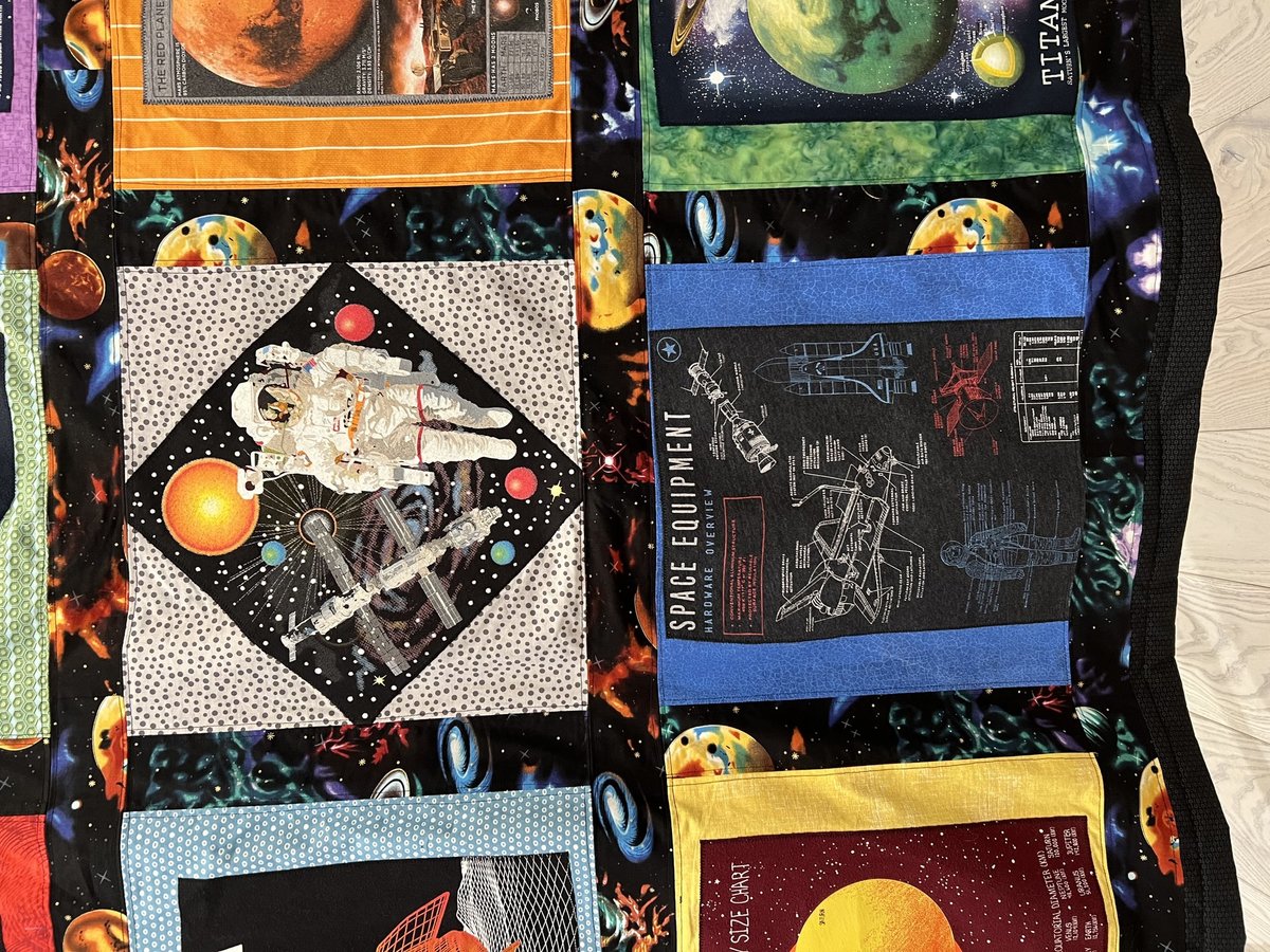 Space and planets tshirt blanket
