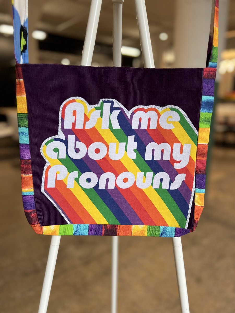 Ask about my pronouns tshirt crossbody bag