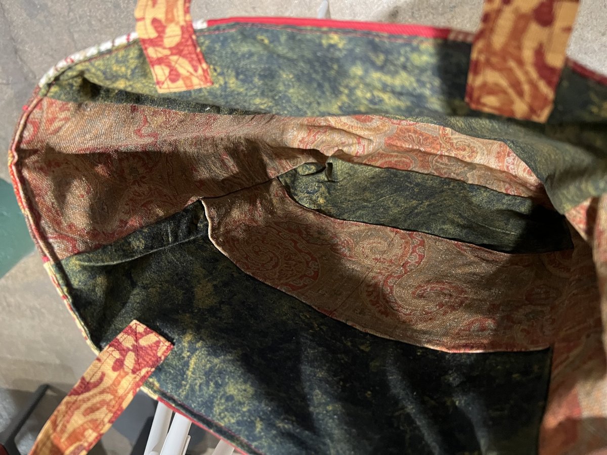 Burgundy scrap squares market bag