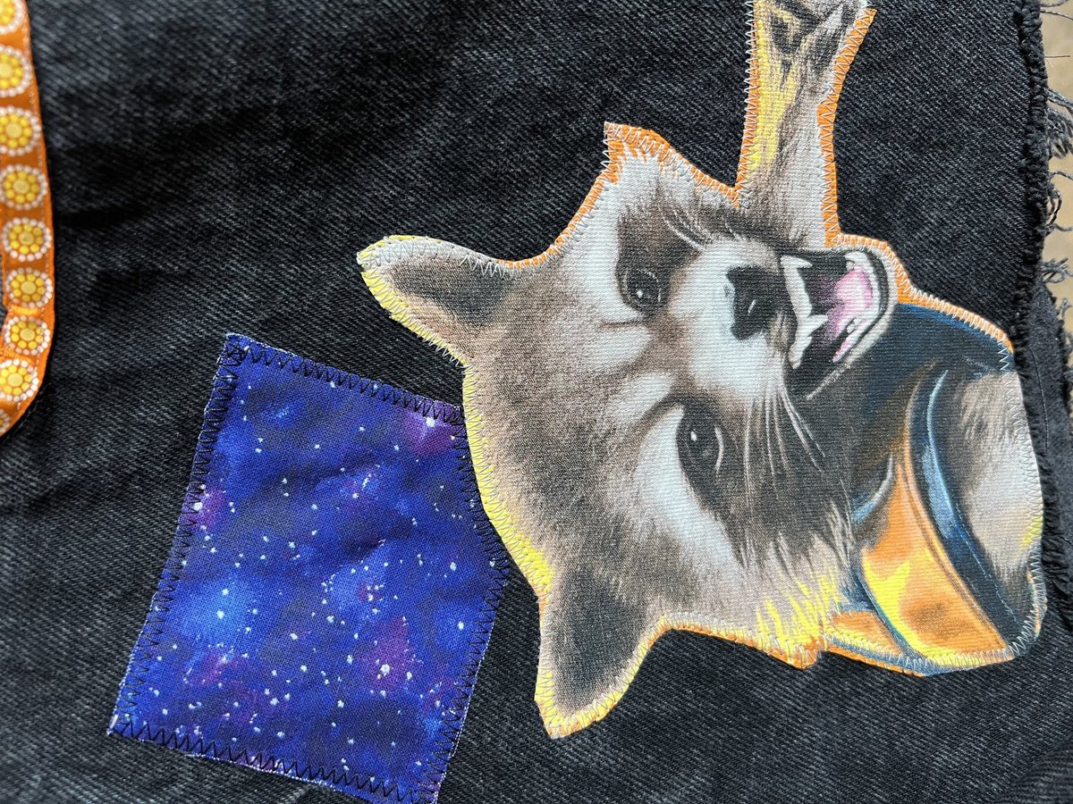 I am Groot upcycled collage shorts