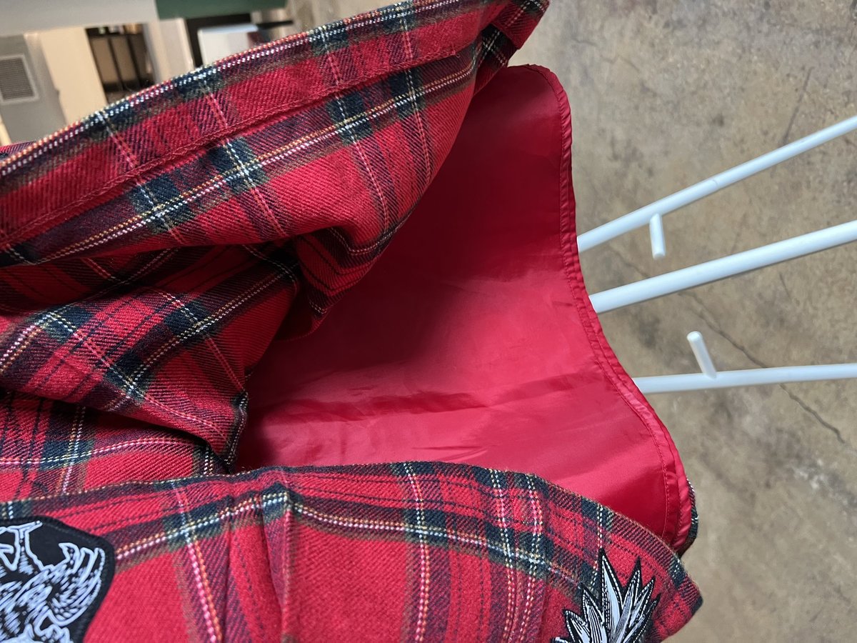 Red plaid collage skirt sz 14