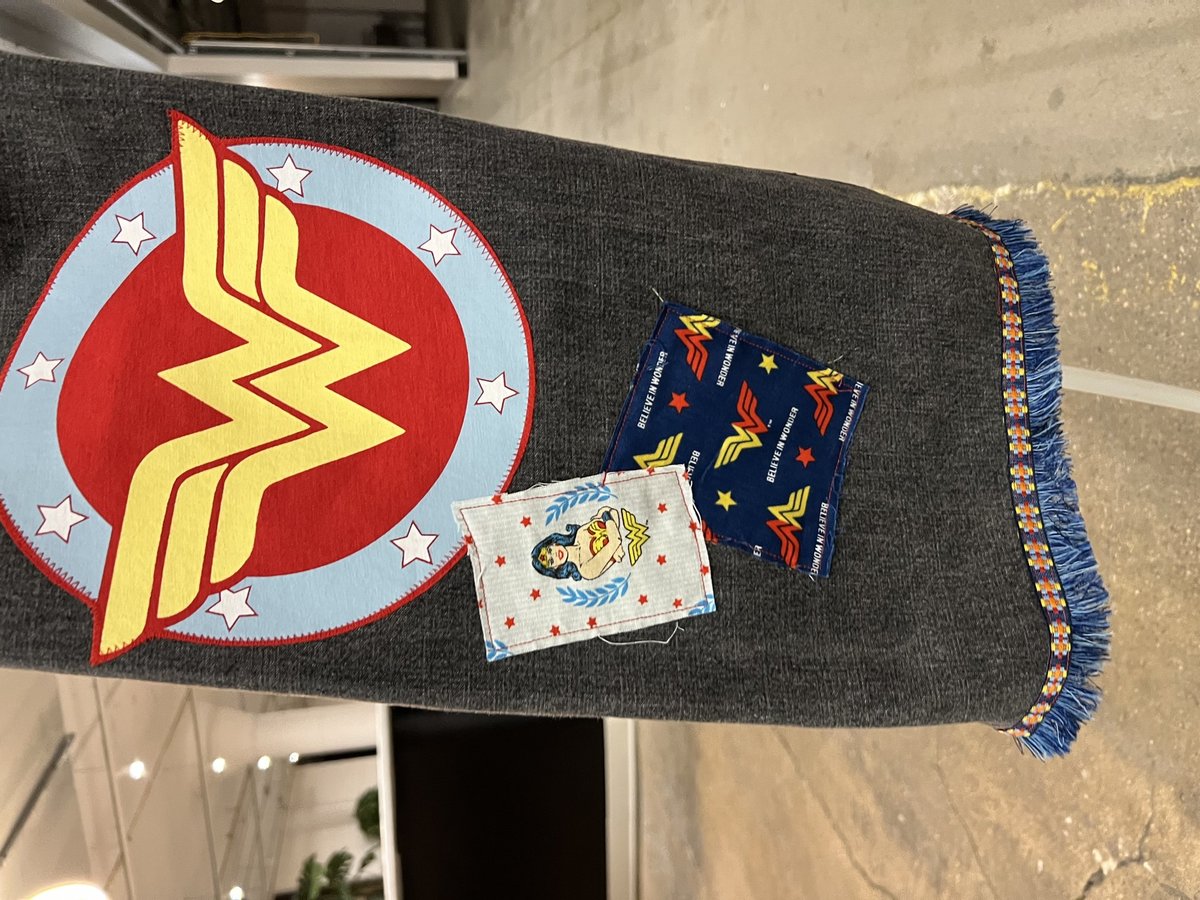Wonder Woman custom patchwork collage Levi’s jeans