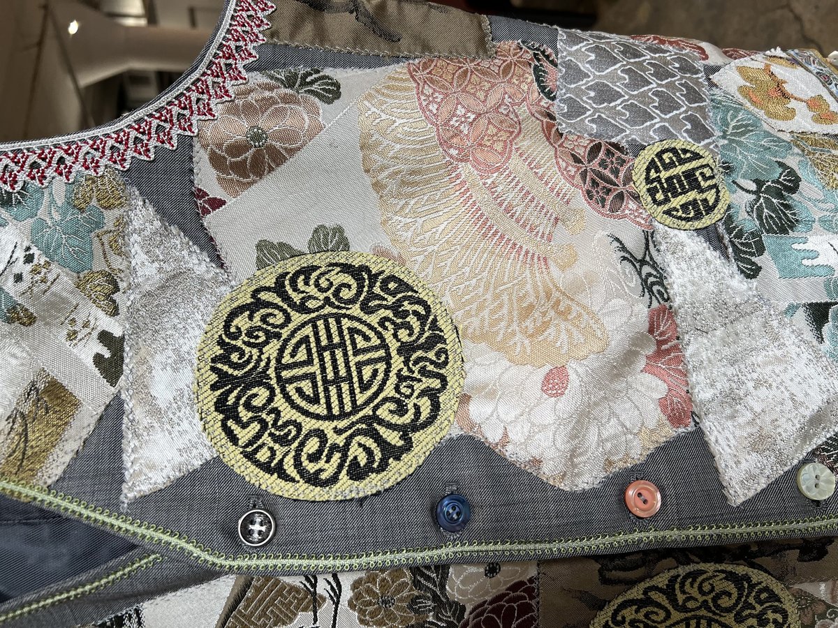 East Asian patchwork upcycled vest