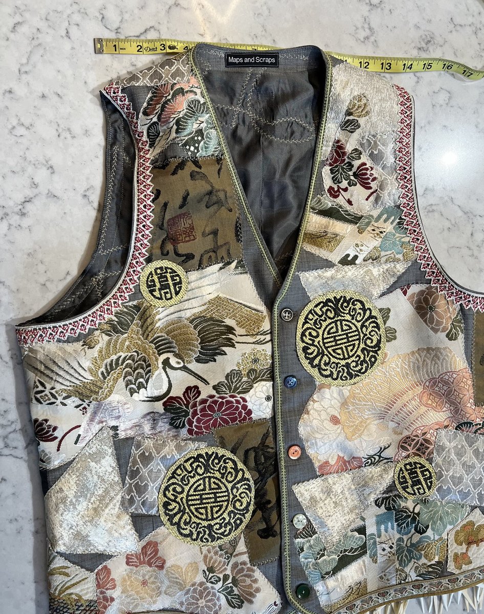 East Asian patchwork upcycled vest