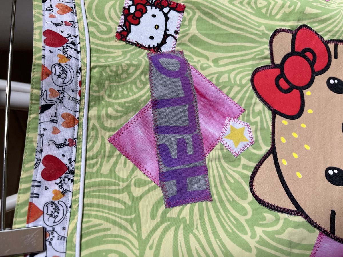 Hello kitty patchwork upcycled wrap skirt