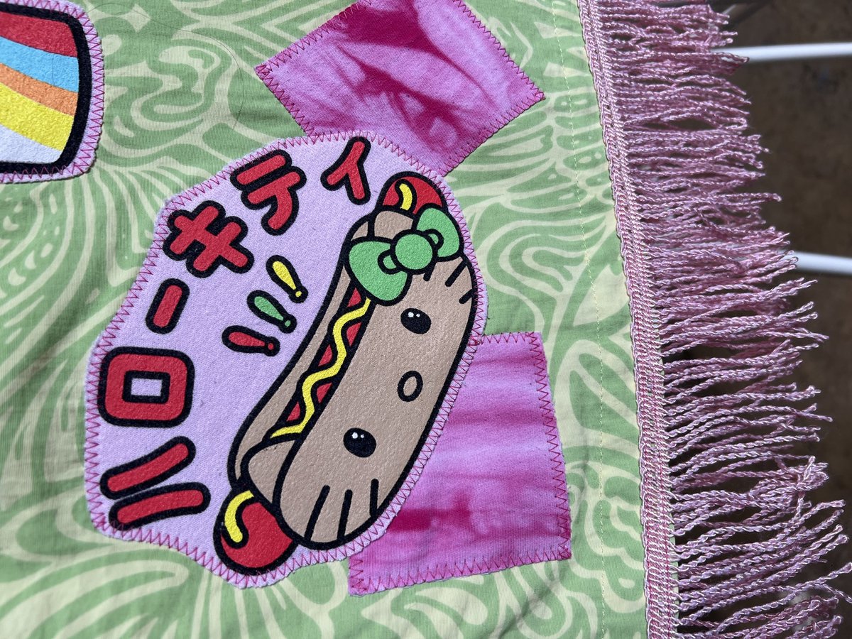 Hello kitty patchwork upcycled wrap skirt