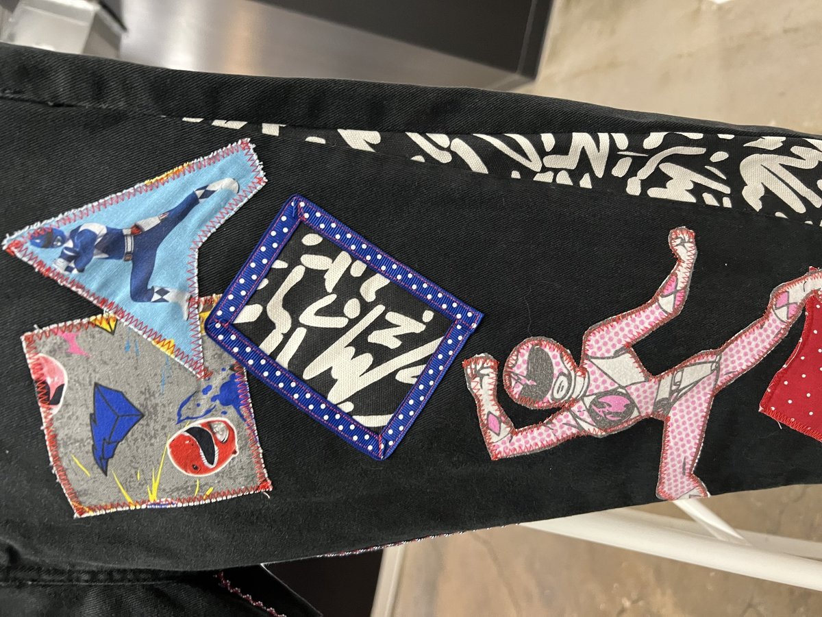 Power Rangers upcycled custom patchwork collage jeans