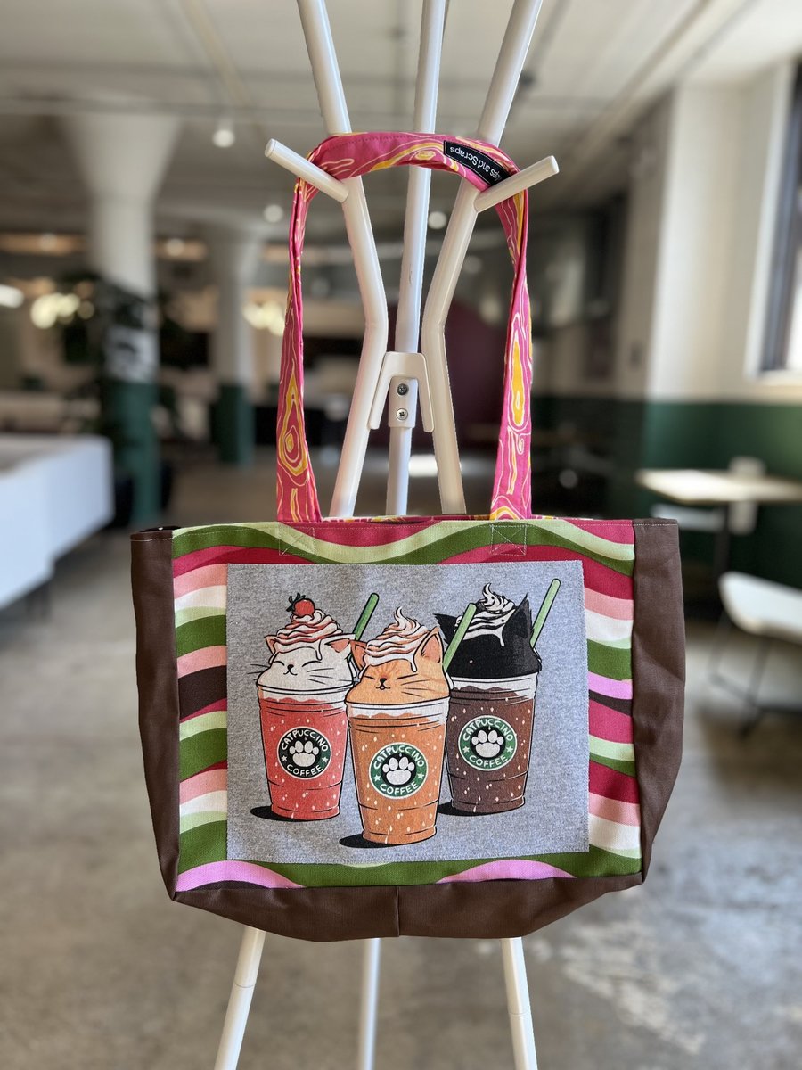 Catpuccino tshirt market bag
