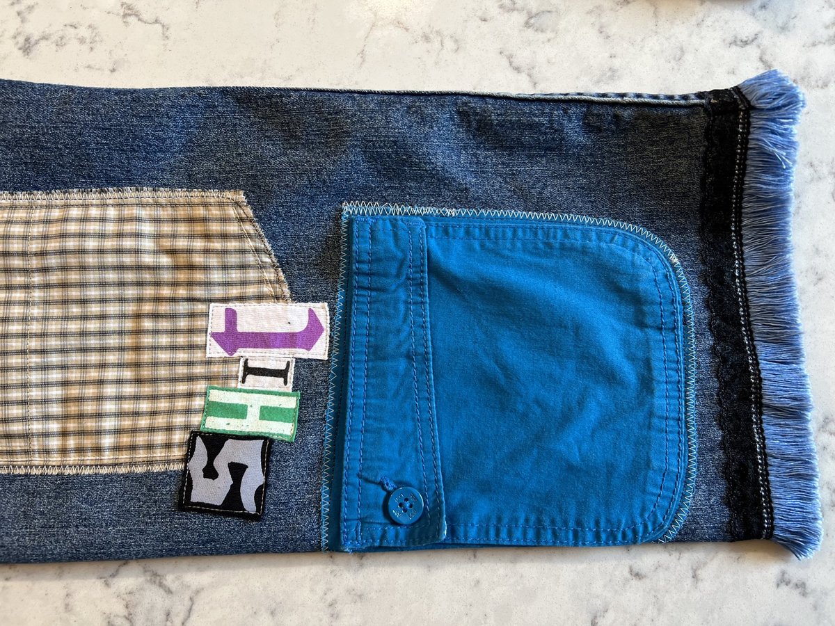 So many pockets upcycled patchwork jeans