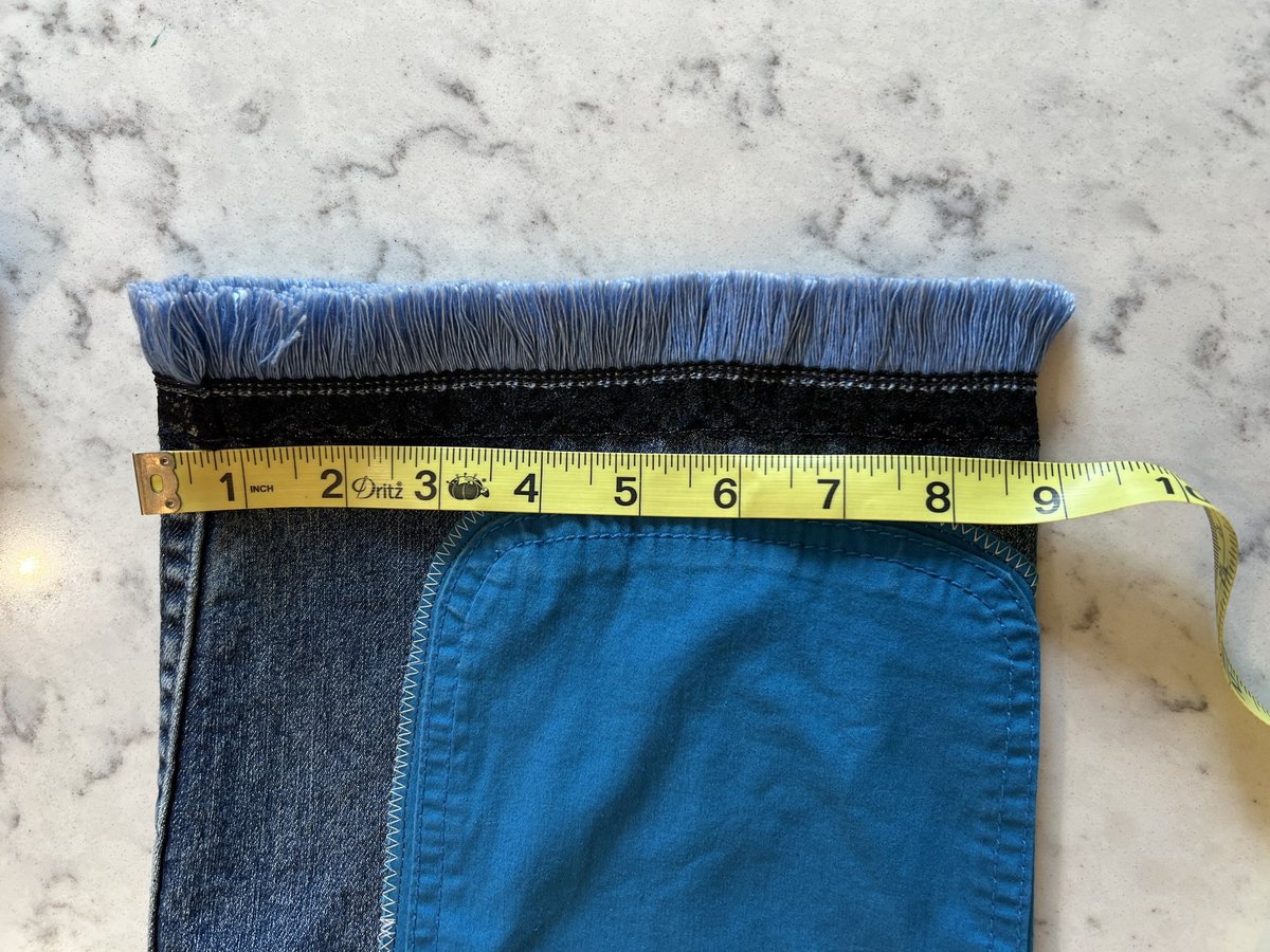 So many pockets upcycled patchwork jeans