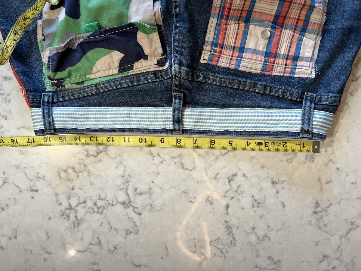 So many pockets upcycled patchwork jeans