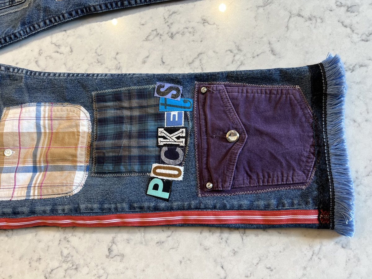 So many pockets upcycled patchwork jeans