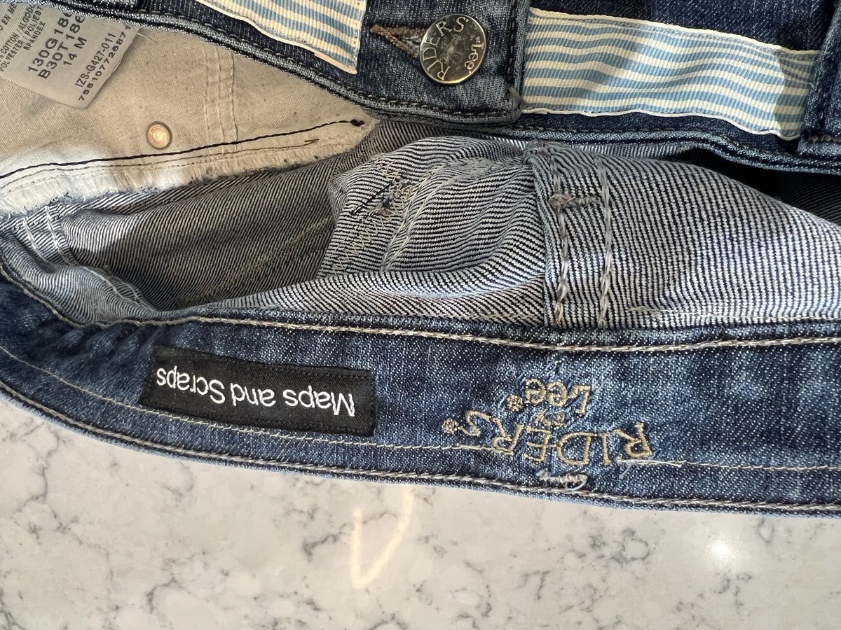 So many pockets upcycled patchwork jeans