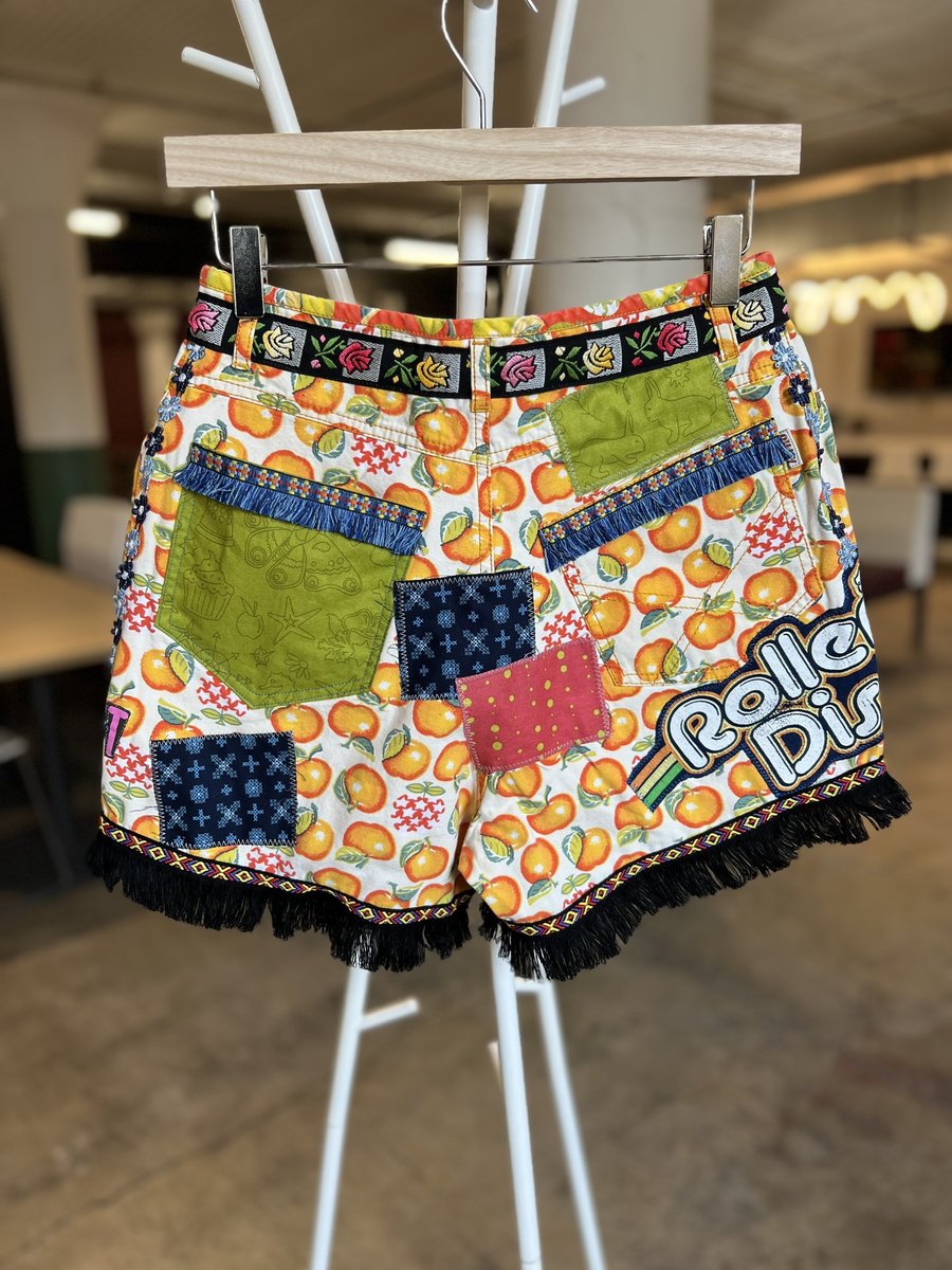 Non compliant upcycled patchwork collage shorts