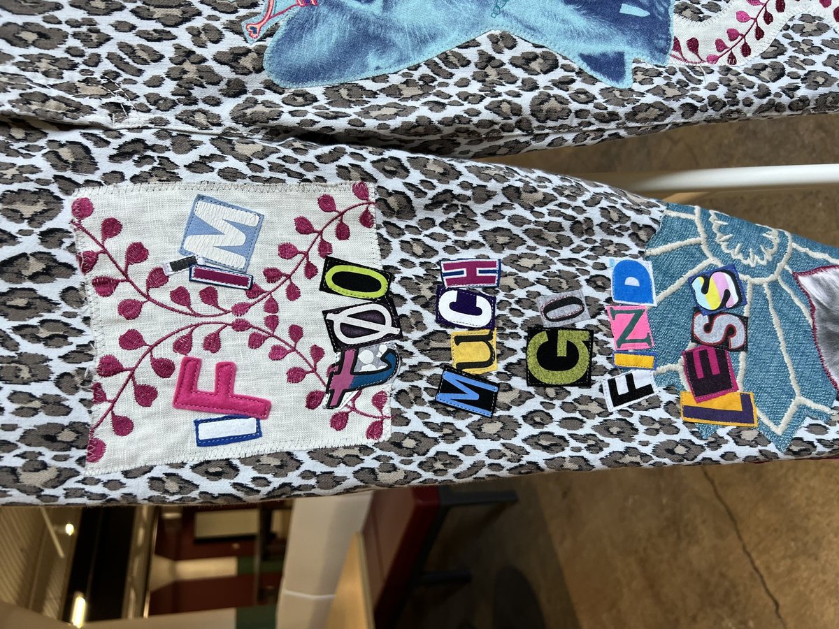 Glitter kitties patchwork collage upcycled jeans
