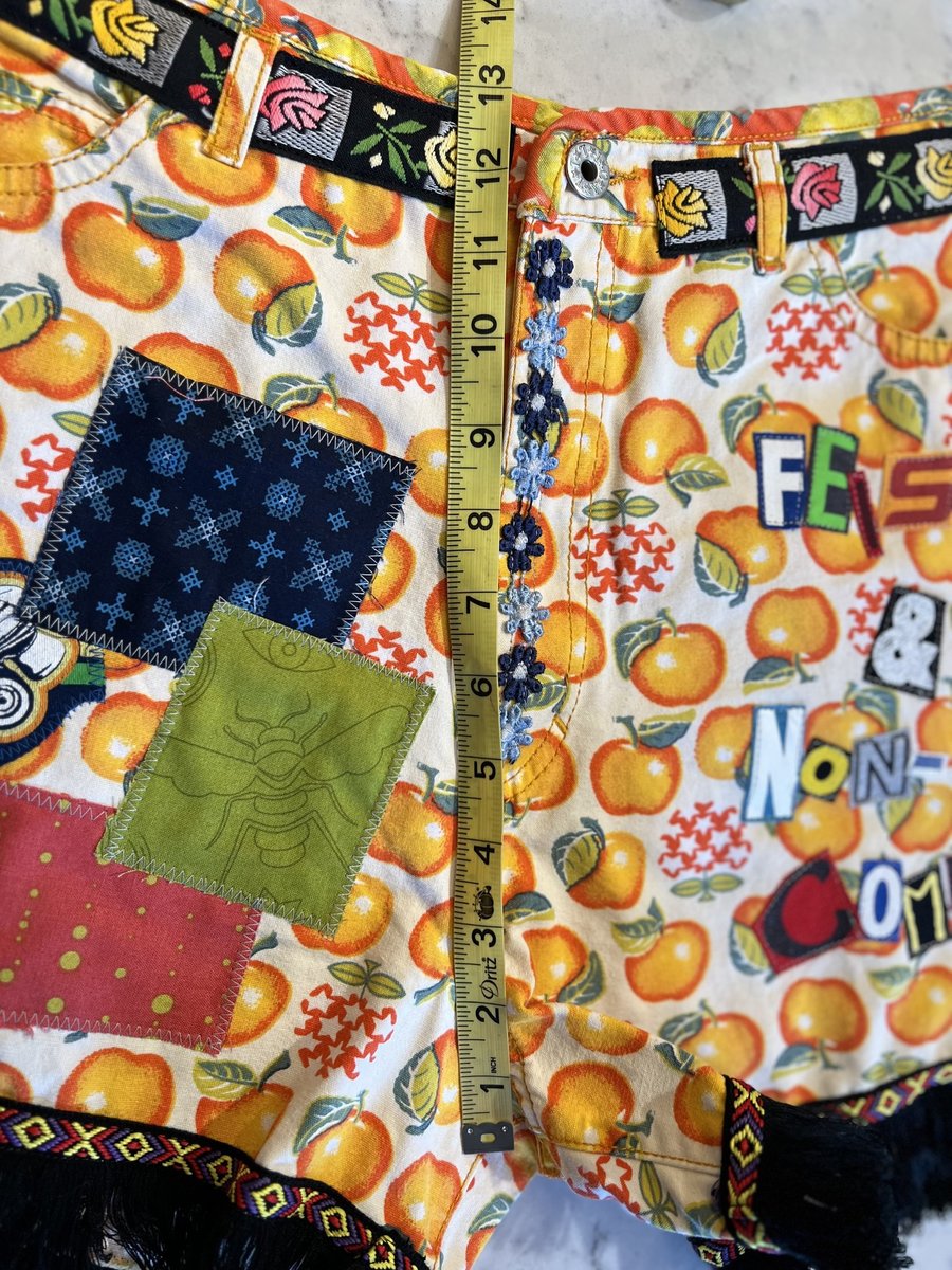 Non compliant upcycled patchwork collage shorts