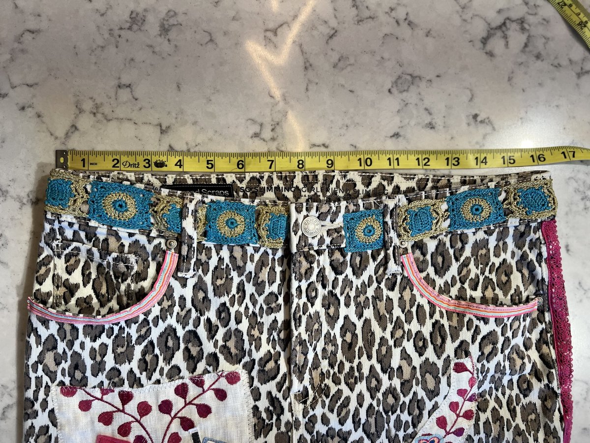 Glitter kitties patchwork collage upcycled jeans