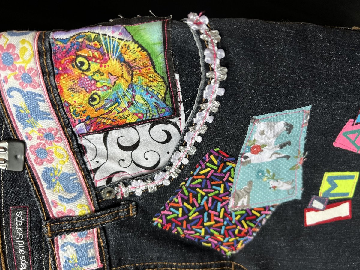Indoor cat patchwork collage shorts