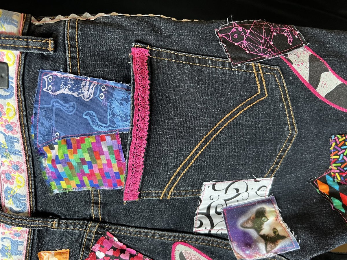 Indoor cat patchwork collage shorts