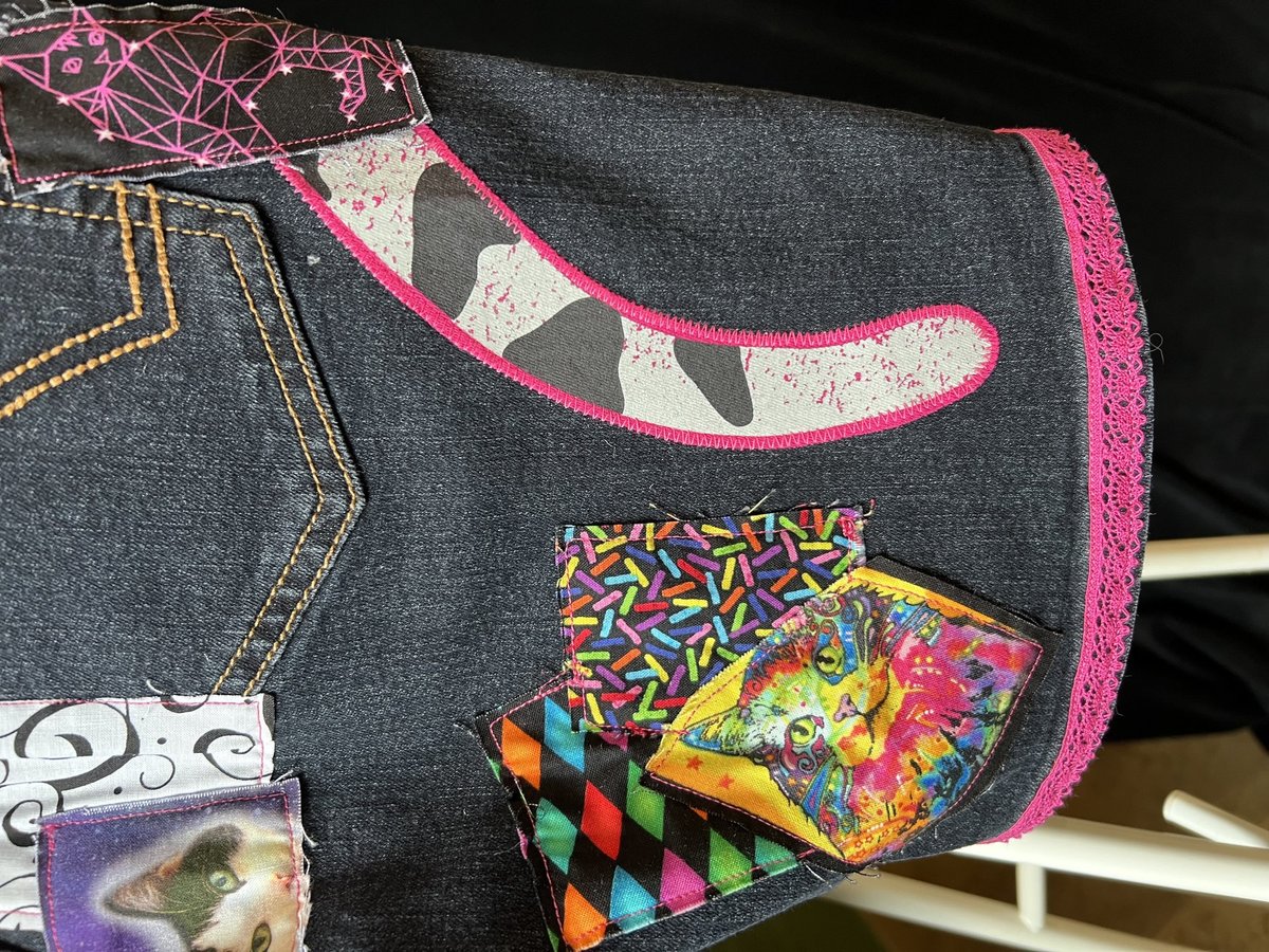 Indoor cat patchwork collage shorts