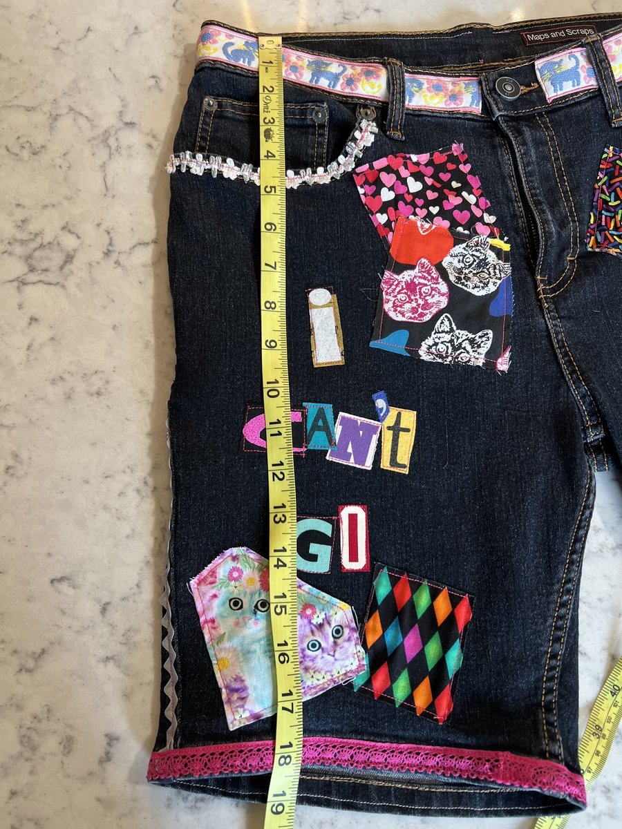 Indoor cat patchwork collage shorts