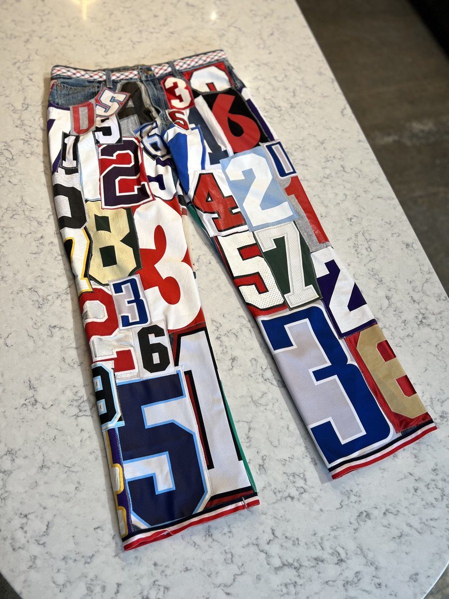 Number collage jeans