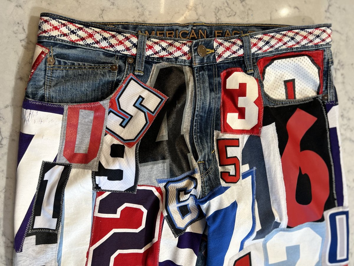 Number collage jeans