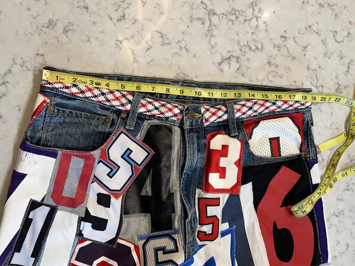 Number collage jeans