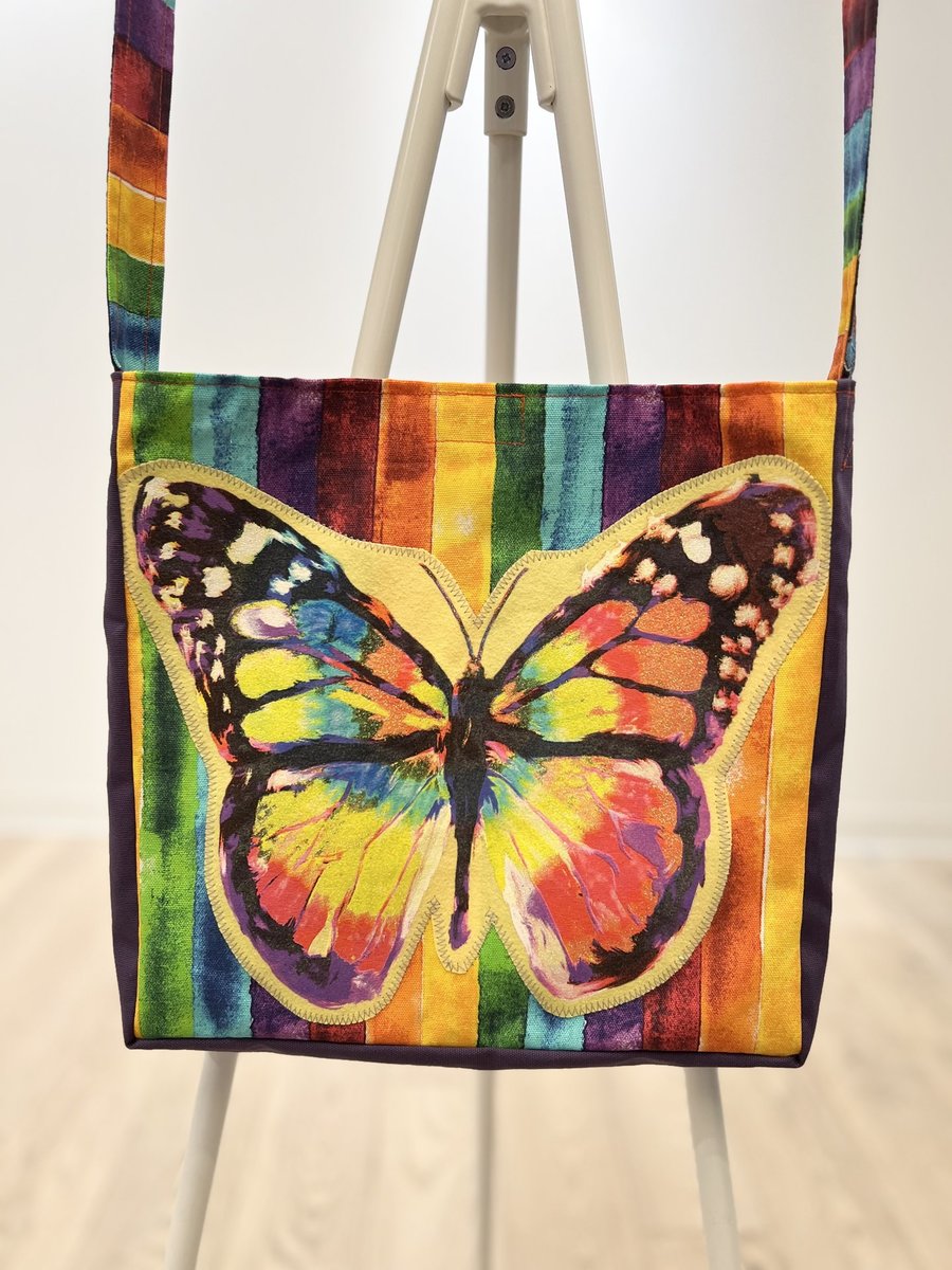 Yellow butterfly Tshirt crossbody bag 