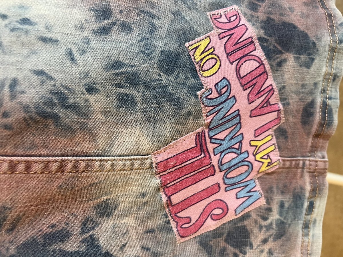 Landing unicorn altered denim skirt