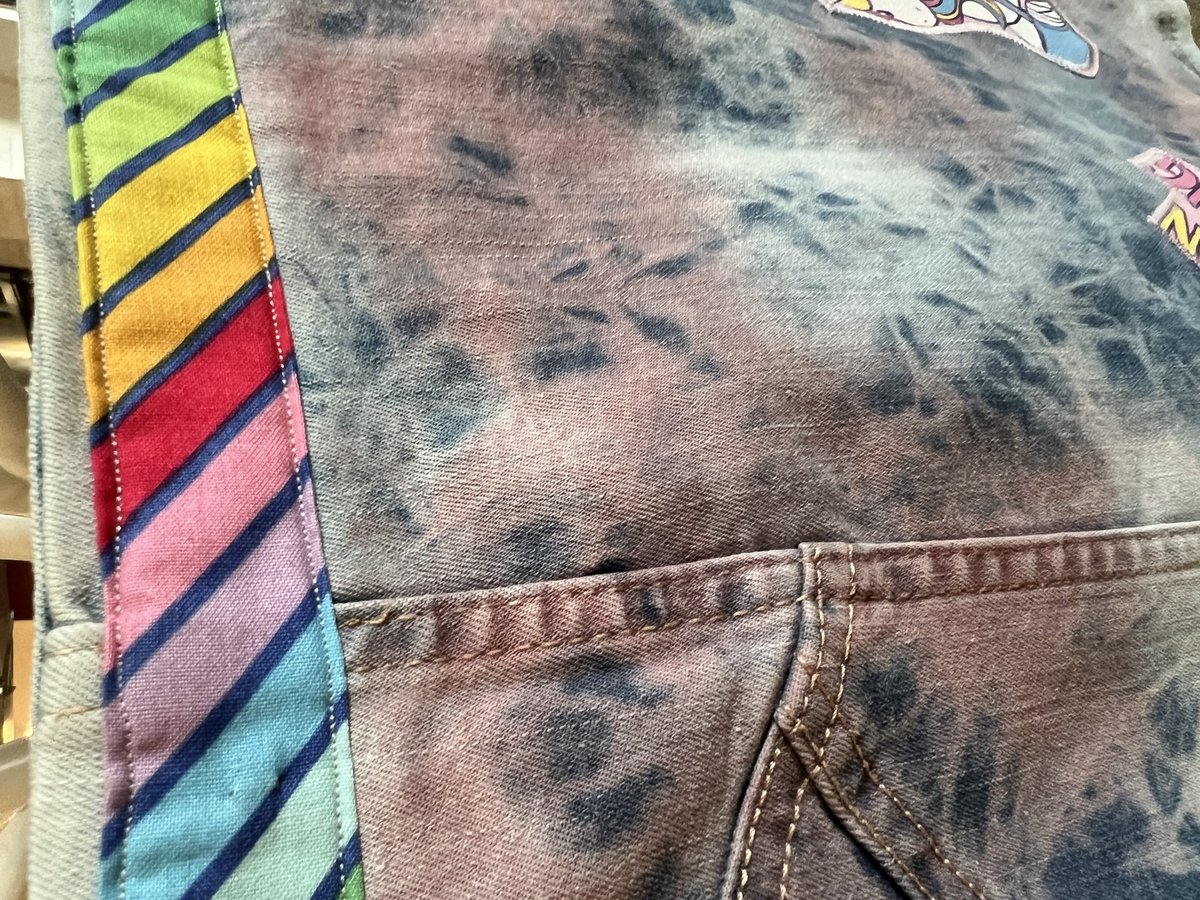 Landing unicorn altered denim skirt