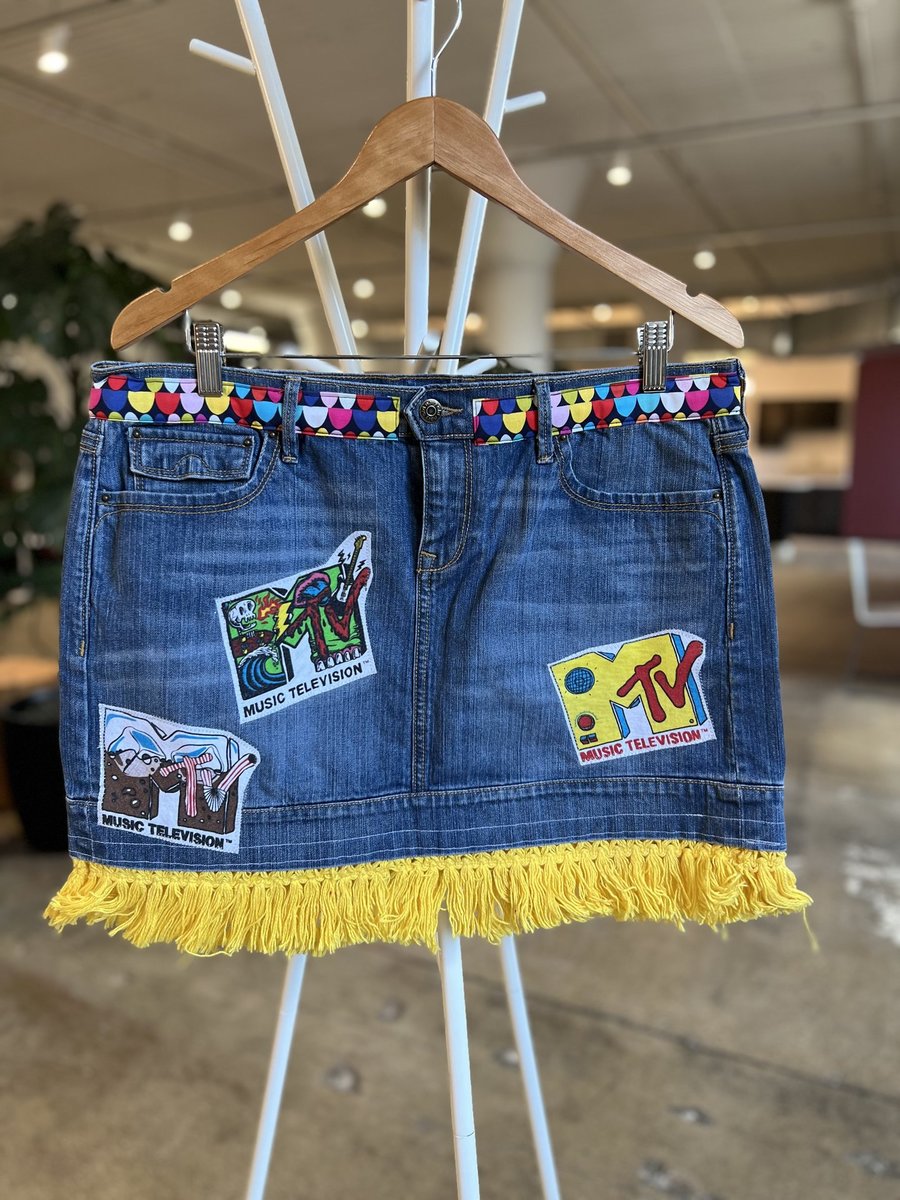 MTV yellow fringe altered skirt