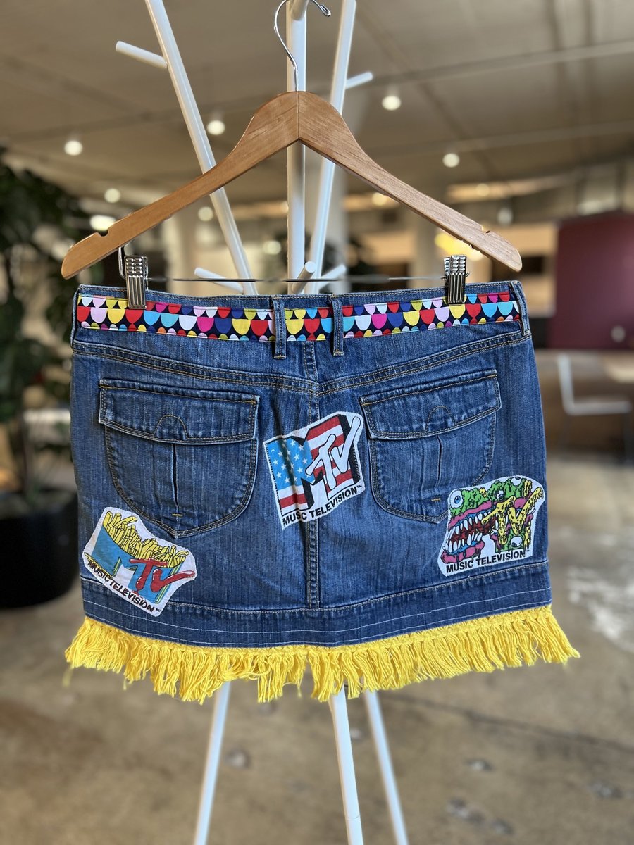 MTV yellow fringe altered skirt